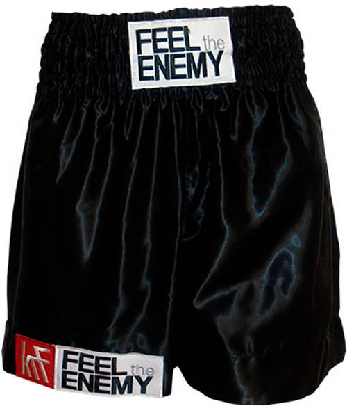 Krf Short Boxing liso 194 corto unisex adulto negro pantalones feel the enemy llanura de