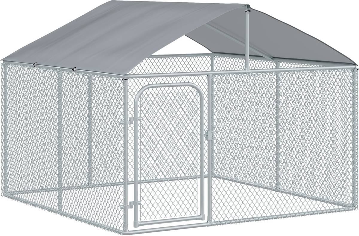 Perrera Exterior para Perros PAWHUT D02-038 (230 x 230 x 172 cm)