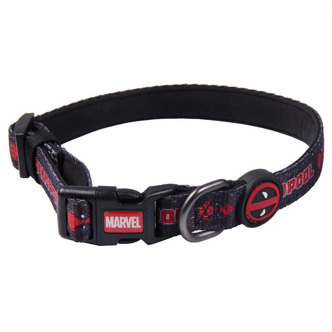 Collar Deadpool Para perro disney warner bros marvel talla xs premium xss color negro y rojo cierre click detalles en 3d elaborado producto original diseñado