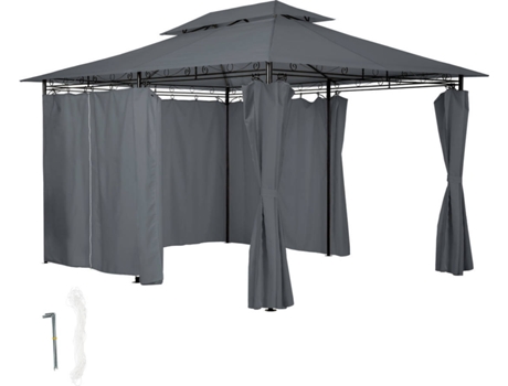 Pérgola TECTAKE (Negro Antracita - Poliéster - 400x300x265 cm)