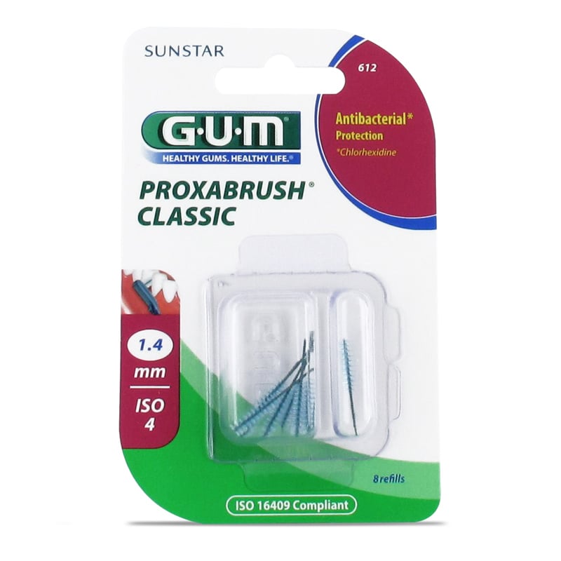 Cepillo Interdental GUM Proxabrush Classic Recambio Cilindrico (8 Unidades)