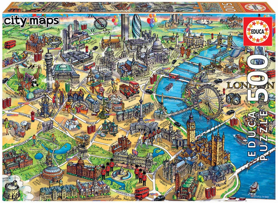 Puzzle EDUCA 500 Mapa De Londres City Maps (Edad Mínima: 12 Años - 500 Piezas)