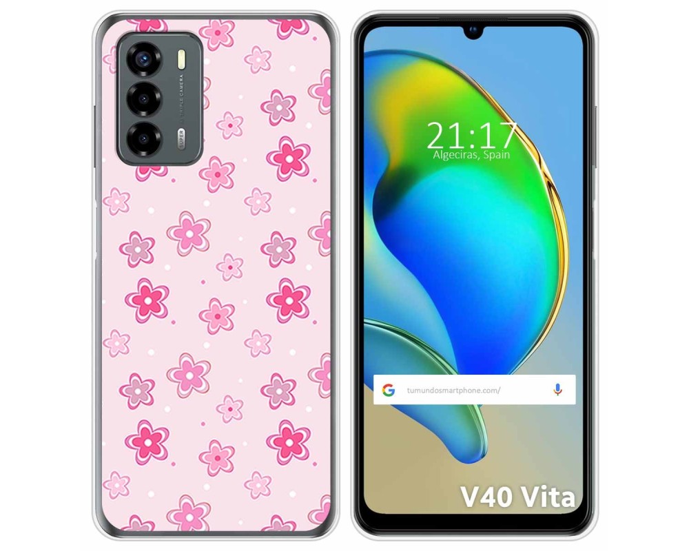 Tumundosmartphone Funda Silicona para zte blade v40 vita diseño flores