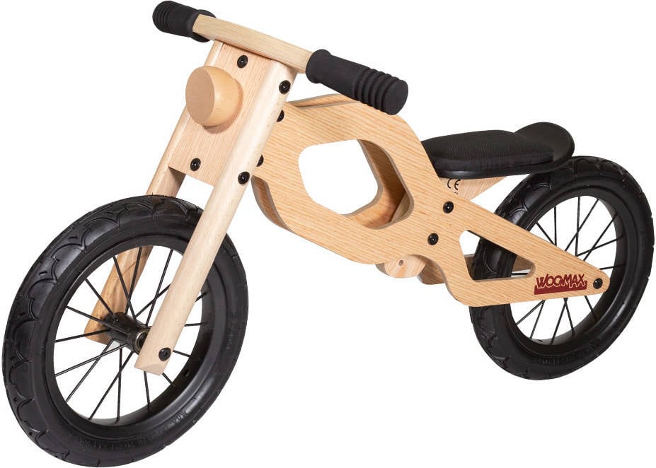 Bicicleta sin Pedales WOOMAX Madera Classic 12" (Edad Mínima: 2 Años - 92 x 39 x 47 cm)