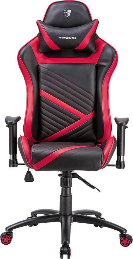 Silla Gaming TESORO F700 (Hasta 120 kg - Elevador a Gas Clase 4 - Rojo)