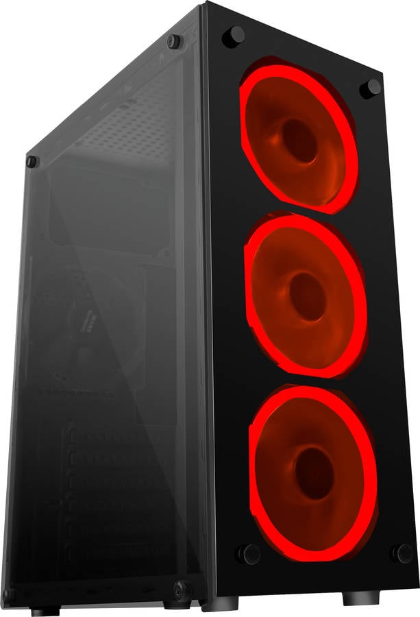 Caja PC MARS GAMING MCG Rojo (ATX Mid Tower - Negro)