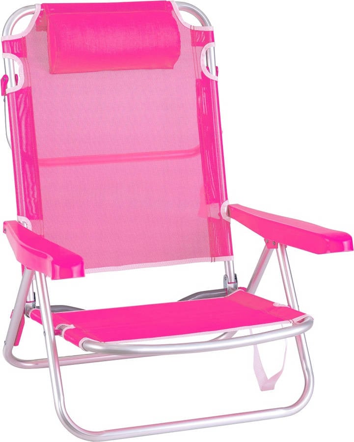 Silla de Playa LOLAHOME (Rosa - 61x47x80 cm - Aluminio)