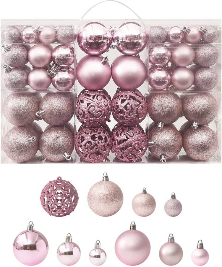 Juego De Bolas navidad 100 piezas rosa vidaxl un 346