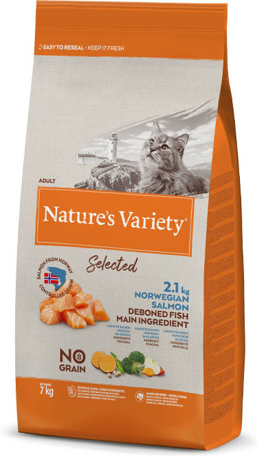 Pienso para Gatos NATURE'S VARIETY Selected No Grain Norwegian (7 Kg - Seco - Sabor: Salmón)