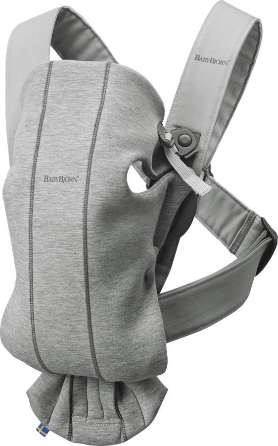 Mochila Porta Bebé BABYBJÖRN Mini Jersey 3D Gris Claro