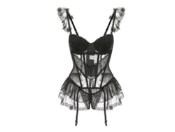 Conjunto De Lingerie PETHUEL vestido y medias QQFZ-C7-0511-1 preto