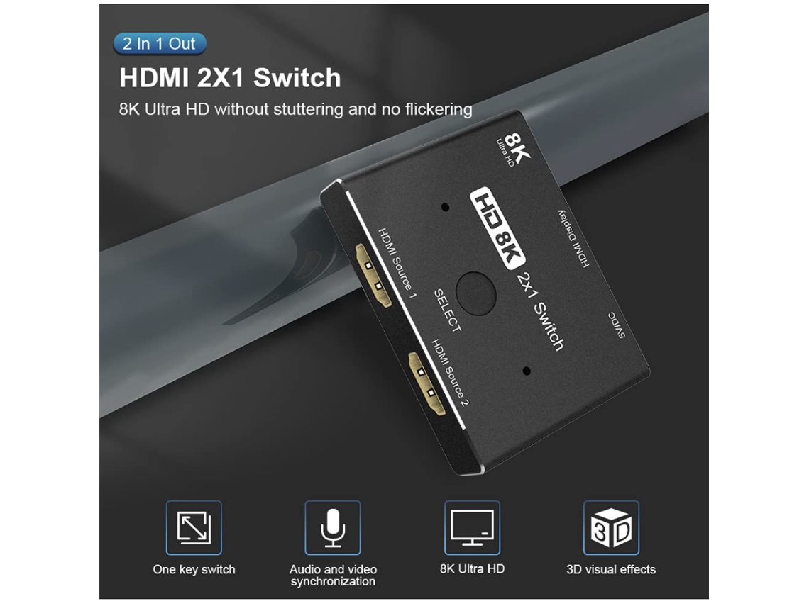 Adaptador Divisor Hdmi 8K 120Hz CHRONUS HDMI1222-Y6 Negro
