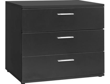 Mesita Noche Mldesign 3 negro mdf 53 x 45 38cm 3x blanco auxiliar para y libros lisa madera mueble cajonera consola