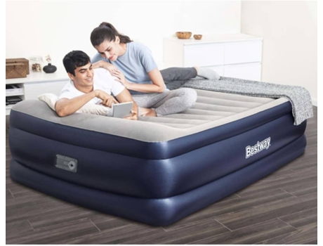 Bestway Colchón inflable Tritech 2 personas azul gris 203x152x61 cm