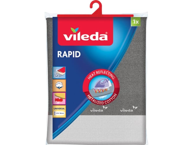 Funda Para Tabla de planchar vileda rapid 2 capas adaptable todo tipo metalizada medidas 110 x 130 3045