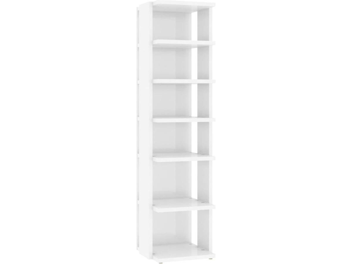 vidaXL Muebles zapateros 2 unidades blanco brillante 27,5x27x102 cm