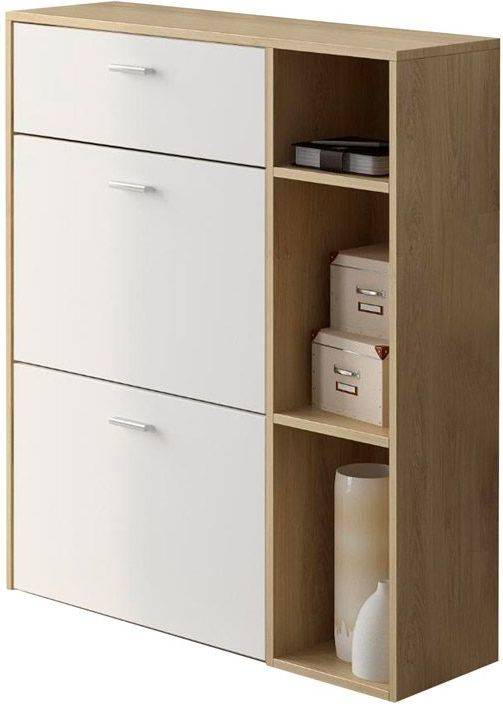 Skraut Home Zapaterawindpuccbla puccini blanco melamina y madera 90 1015 26 cm armario 102 capacidad para 12 de 2 puertas basculantes 1 mo 90x26x101.5cm