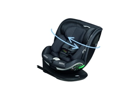 Silla de Coche Giratoria 360º Milos I-Size con Isofix 40-150 cm 0.36 kg Aprox. 0-12 Años MS