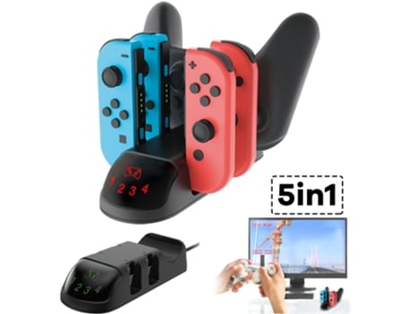 Estación de acoplamiento 5 en 1 Samuriiron para Nintendo Switch Joy-Con y Pro Controller DIGITALLAB