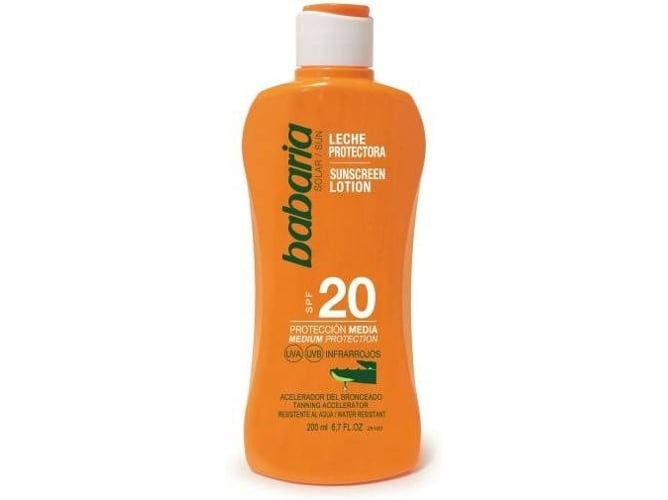 Leche Solar BABARIA Aloe SPF 20 (200 ml)