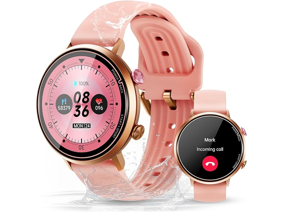 Reloj inteligente para mujer compatible con iPhone Android IP68 resistente al agua responder hacer llamadas pantalla HD monitor de ritmo WOBOND Worten.es