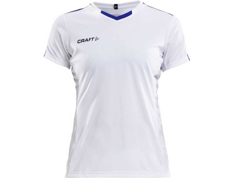 Camiseta de Mujer para Fútbol CRAFT Progress Contrast Blanco (2XL)