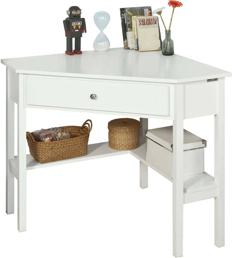 Sobuy Mesa De ordenador escritorio con un triangularblancofwt31wes blanco mdf 76x76x76cm fwt31w