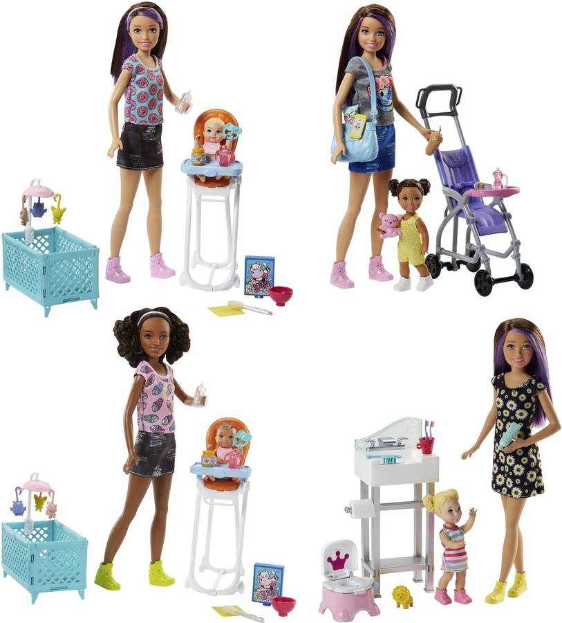 Barbie Skipper Muñeca canguro de con accesorios modelos surtidos mattel fhy97 playsets babysitters multicolor inc edad 3