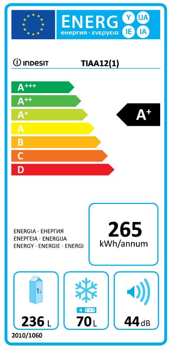 Frigorífico 2 puertas INDESIT TIAA 12 (Estático - 175 cm - 306 L Blanco)