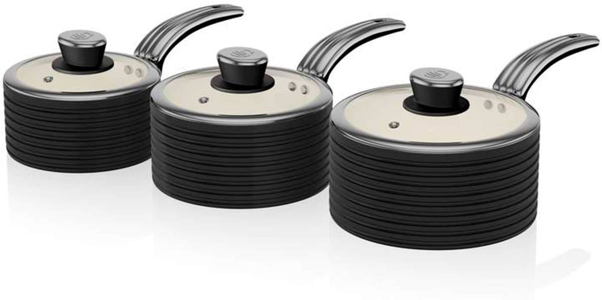 Batería de Cocina SWAN SWN-SWPS3020BN Negro (3un)