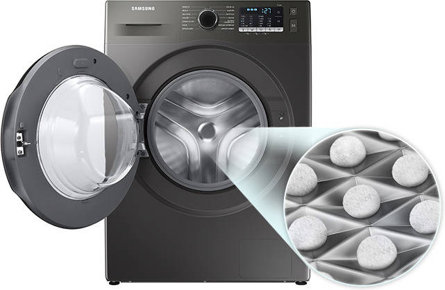 Lavadora SAMSUNG EcoBubble WW90TA046AX/EC (9 kg - 1400 rpm - Gris)