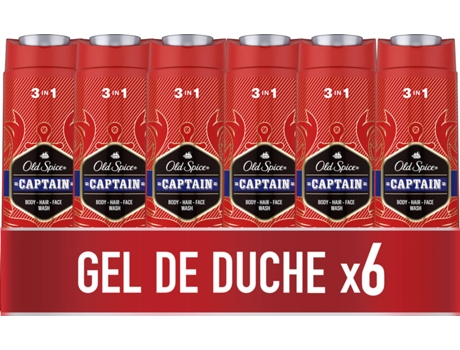 Gel de Baño y Champú OLD SPICE Captain (6 x 400 ml)