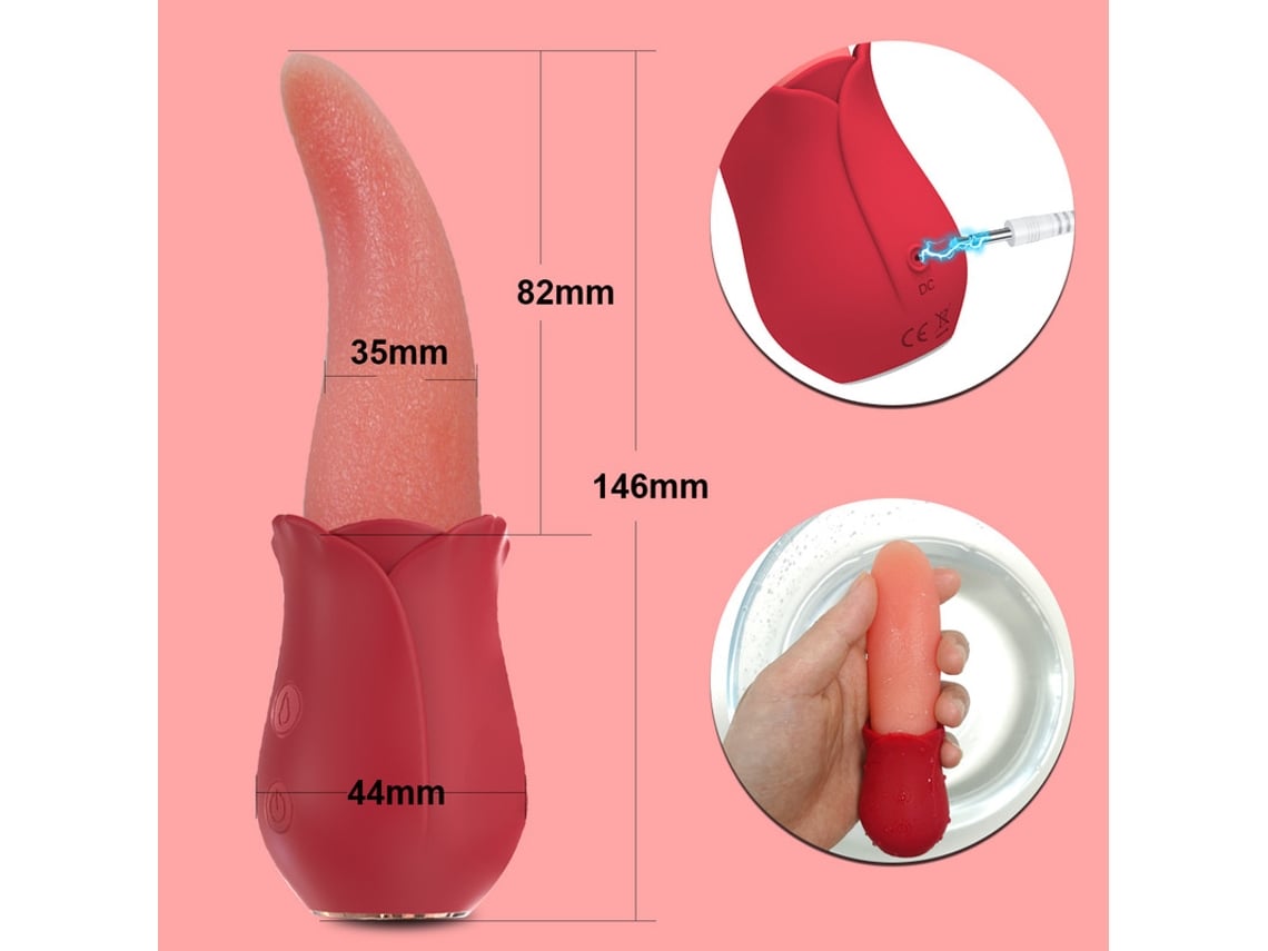 Vibrador rosa para mujer de 10 velocidades para lamer la lengua (rojo)  ENZONS | Worten.es