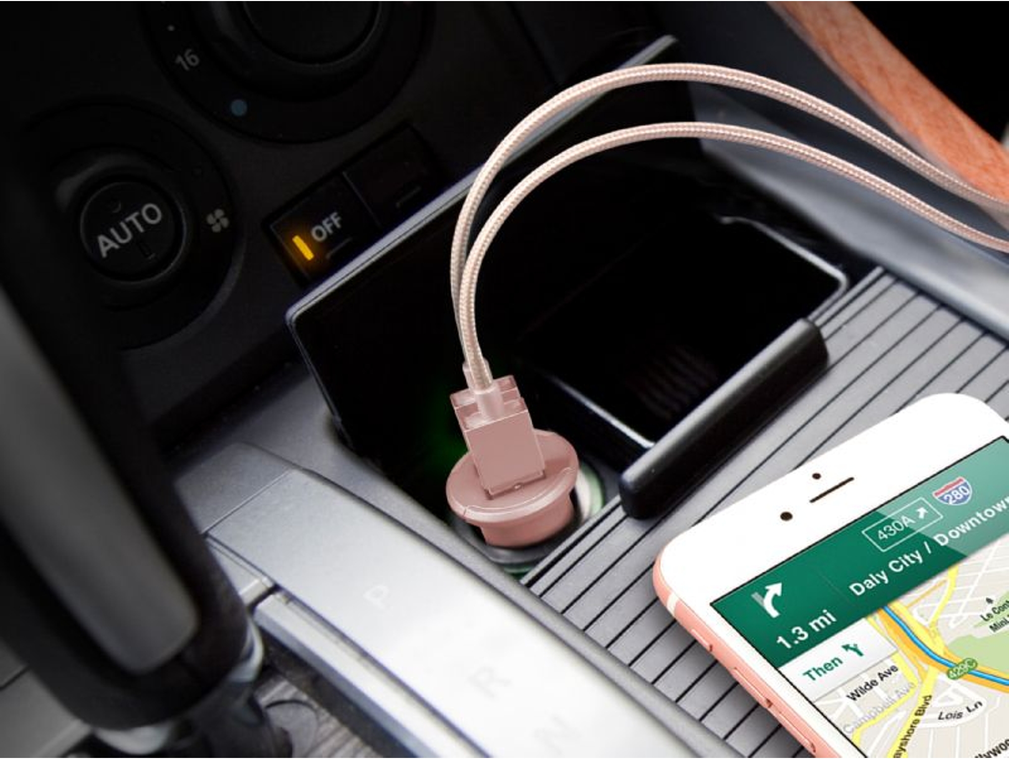 Adaptador De Coche cargador sbs dual usb rosa tecar2usb2ap dispositivo auto gold collection 2 2.400