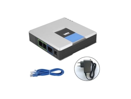 Pasarela Voip 2 Puertos Protocolo Sip V2 Adaptador de Voz para Teléfono por Internet con Cable de Red