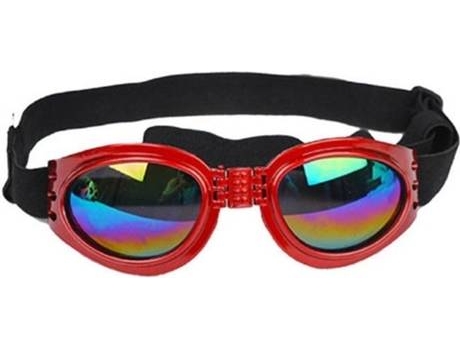 Gafas de Sol para Perros WJS Impermeable (Rojo - S - Porte Pequeño)