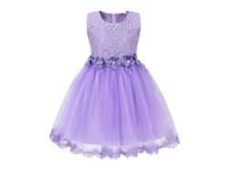 Vestido NNJXD Ropa Poliéster para Niña (140 cm - Morado)