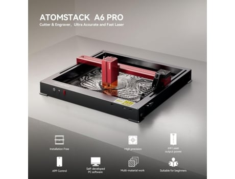 ATOMSTACK A6 Pro Máquina de grabado láser 40W, grabador láser de 6W cortador láser de alta velocidad de 600 mm/s con diseño de cadena blindada