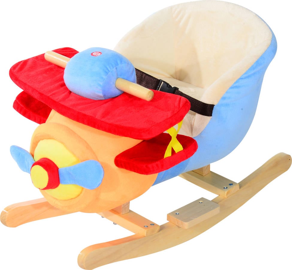 Homcom Para Niños de +18 meses peluche con y seguridad caballito infantil 60x33x45 60x33x45cm