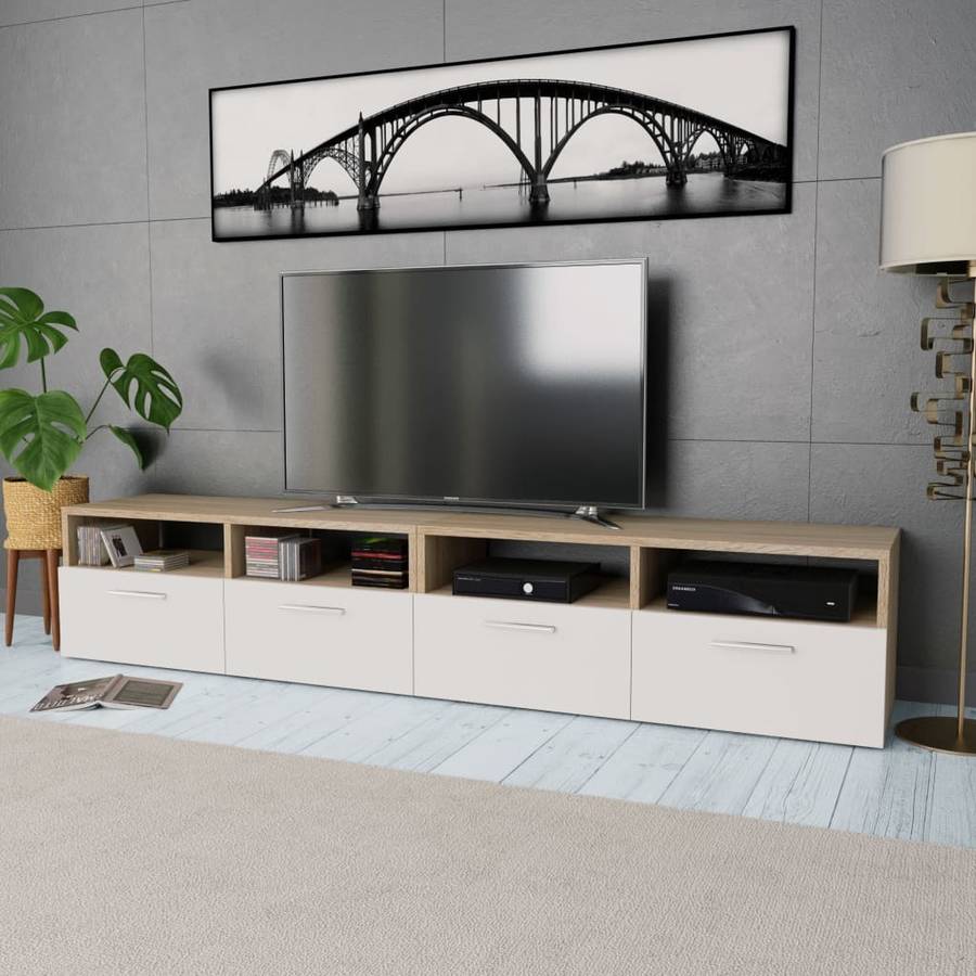 Muebles TV VIDAXL 2 Piezas 275112 (95 x 35 x 36 cm - Madera - Marrón)