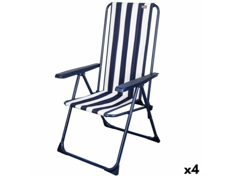 Taburete Plegable Aktive Azul Camping 30 x 37 x 40 cm (4 Unidades) 