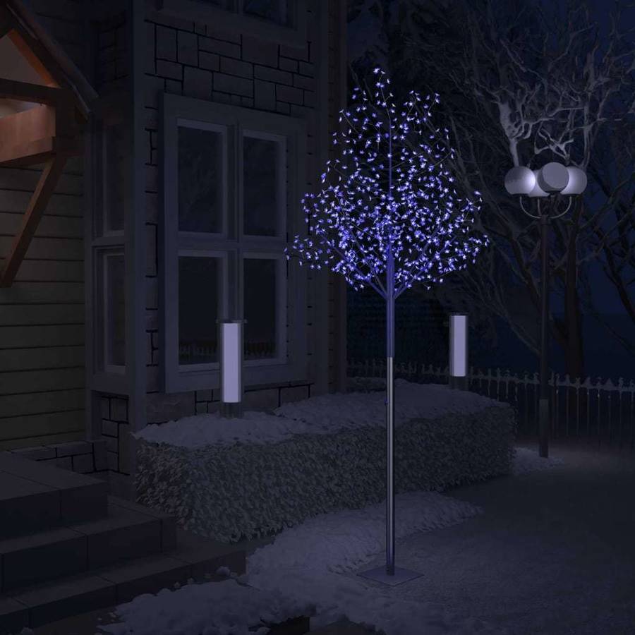 Árbol de Navidad VIDAXL Flor de Cerezo 600 Luces LED Azul (Plástico - Metal - 300 cm)