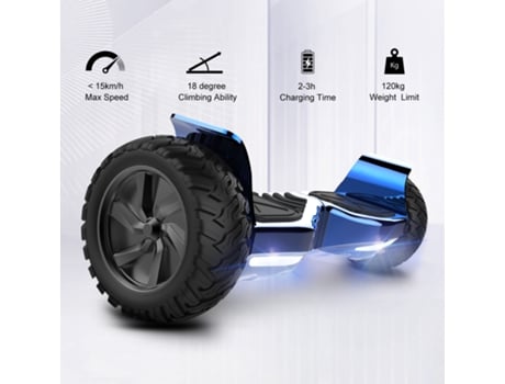 HITWAY Hoverboard de 8.5'' con Neumáticos Todo Terreno, Bluetooth, Luces LED y Aplicación - Azul