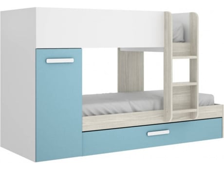 Rimobel Tom Litera melamina r.grisesmeralda doble conjunto de cuarto dkit 03k4521765 blanco azul madera contrachapada metal 150x242 cm