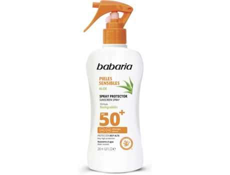 Protector Solar BABARIA Spray Peles Sensíveis SPF 50+ (200 ml)