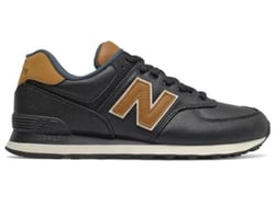 Zapatillas Deportivas NEW BALANCE 574 (Negro - Cuero Natural, Material Sintético- 40,5)