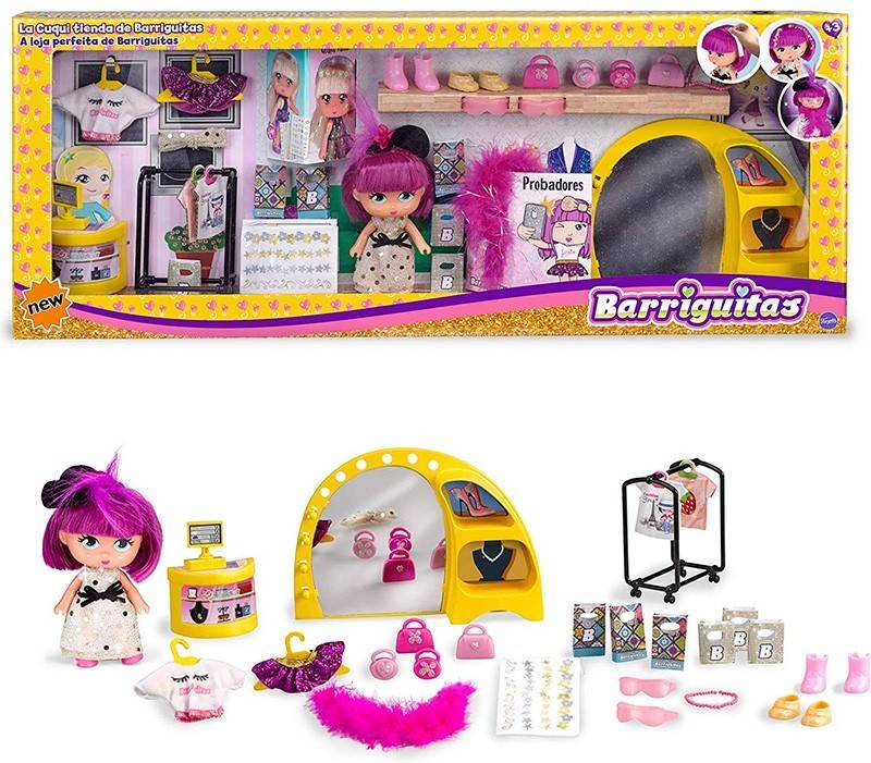 Muñeca DISFRAZZES Barriguitas La Cuqui Tienda con Muchos Accesorios