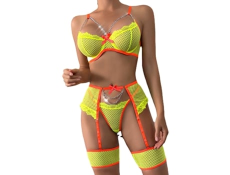 Conjunto De Lingerie PETHUEL Con corpiño y tanga QQFZ-C83-0511-4 laranja