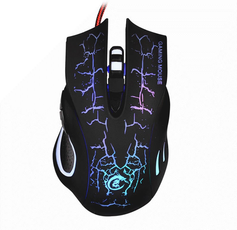 Ratón Gaming HXSJ Water Crack (Inalámbrico - Negro)