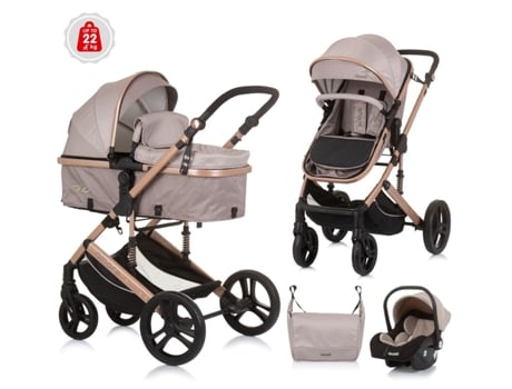 Carrito de Bebé Trío convertible AMORE hasta 22 kg macadamia CHIPOLINO